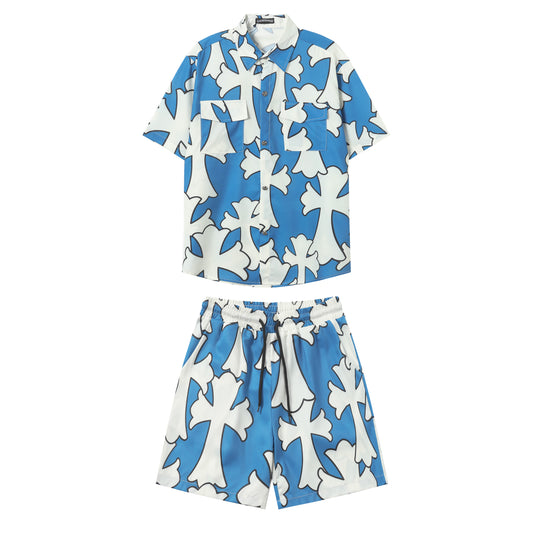 Chrome Hearts Cross short-sleeved casual shirt