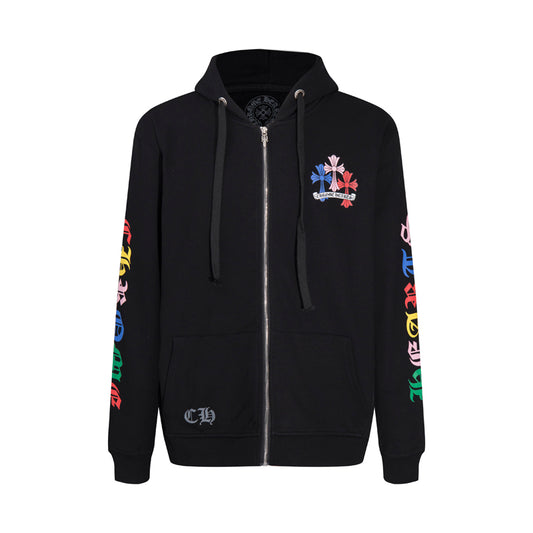 Chrome Hearts Multi Color Cross Cemetery Zip Up Hoodie 5010