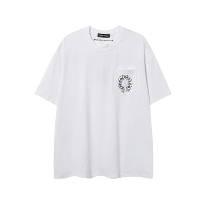 Chrome Hearts Cross & Horseshoe Print Round Neck T-Shirt 2270