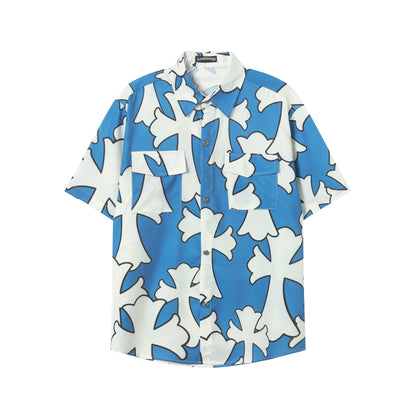 Chrome Hearts Cross short-sleeved casual shirt