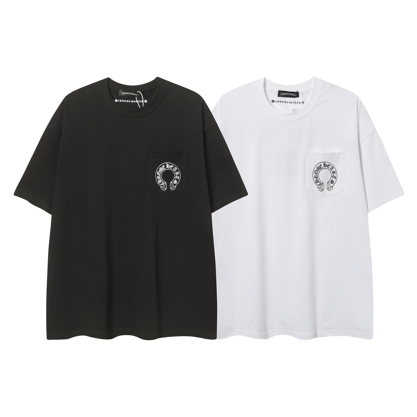Chrome Hearts Cross & Horseshoe Print Round Neck T-Shirt 2270