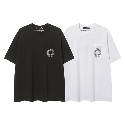 Chrome Hearts Cross & Horseshoe Print Round Neck T-Shirt 2270