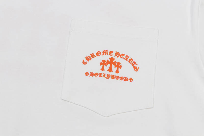 Chrome Hearts Orange Three-Cross Slogan Short Sleeve Tshirt 6129
