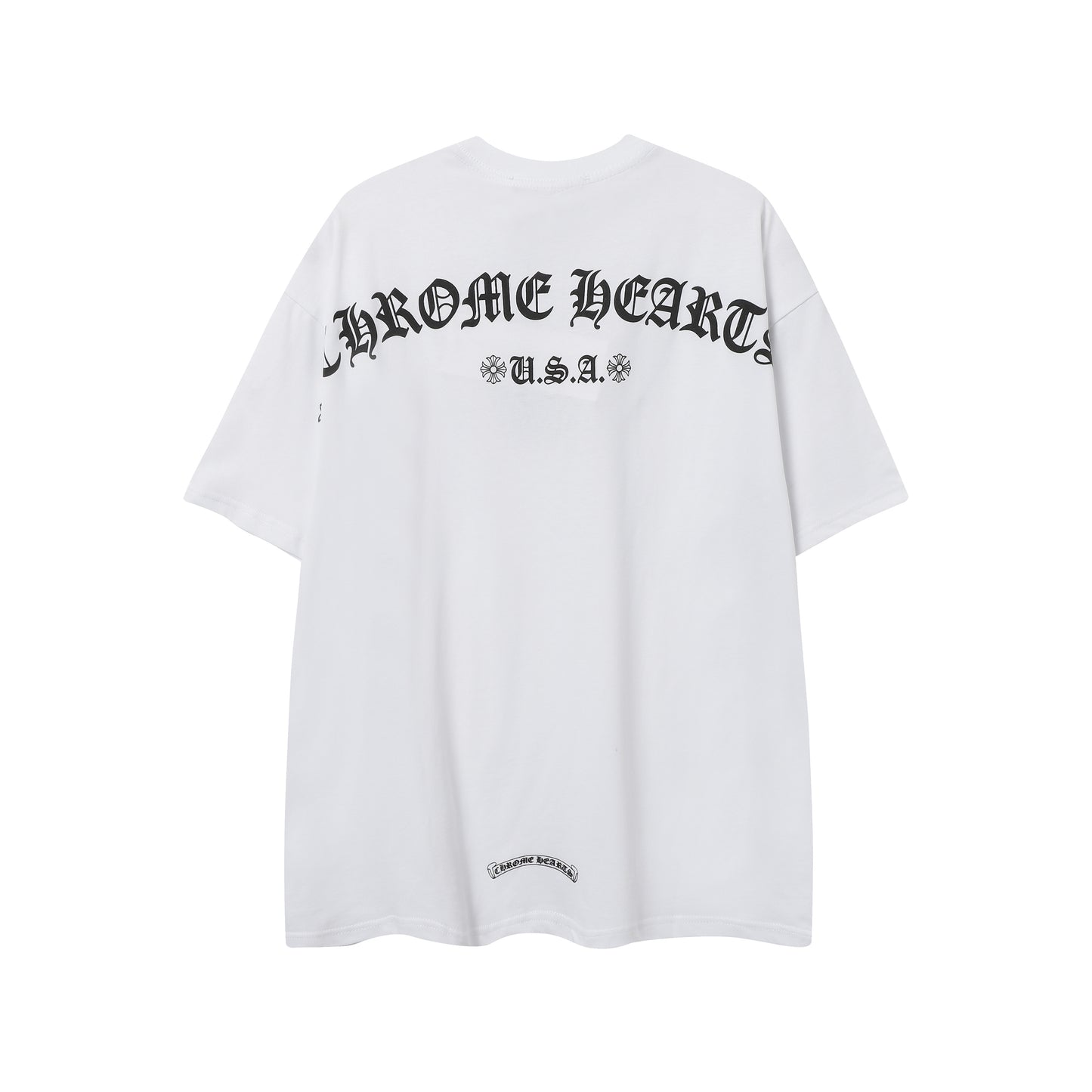 Chrome Hearts Cross & Horseshoe Print Round Neck T-Shirt 2270