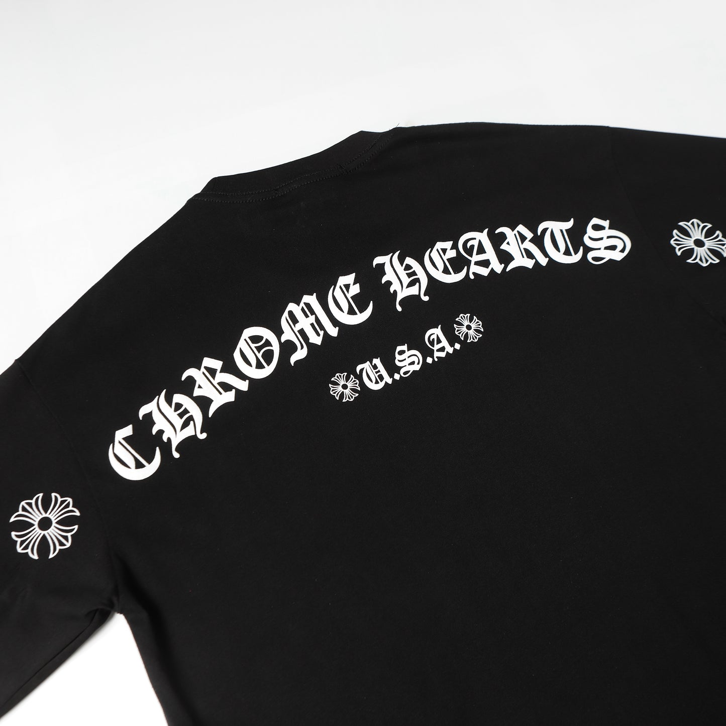 Chrome Hearts Cross & Horseshoe Print Round Neck T-Shirt 2270