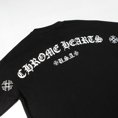 Chrome Hearts Cross & Horseshoe Print Round Neck T-Shirt 2270
