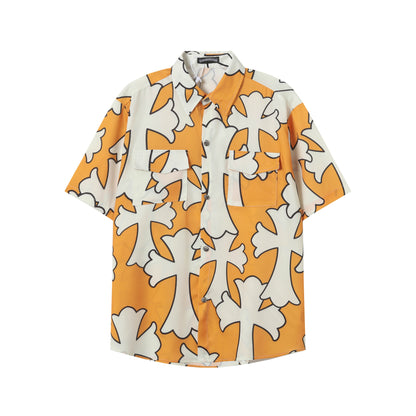 Chrome Hearts Cross short-sleeved casual shirt