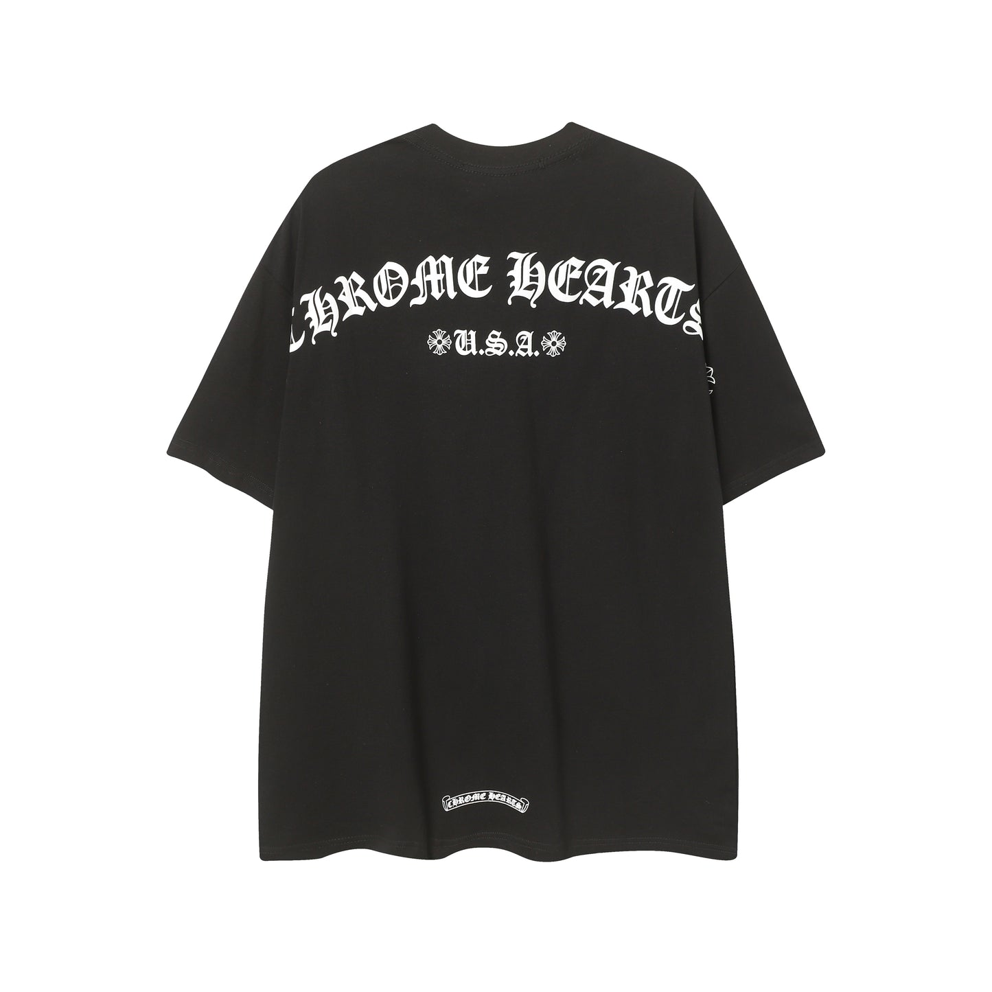 Chrome Hearts Cross & Horseshoe Print Round Neck T-Shirt 2270