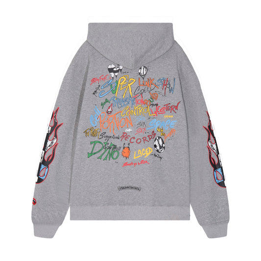 Chrome Hearts Matty Boy Flame Floral Sleeves Hoodie 7013