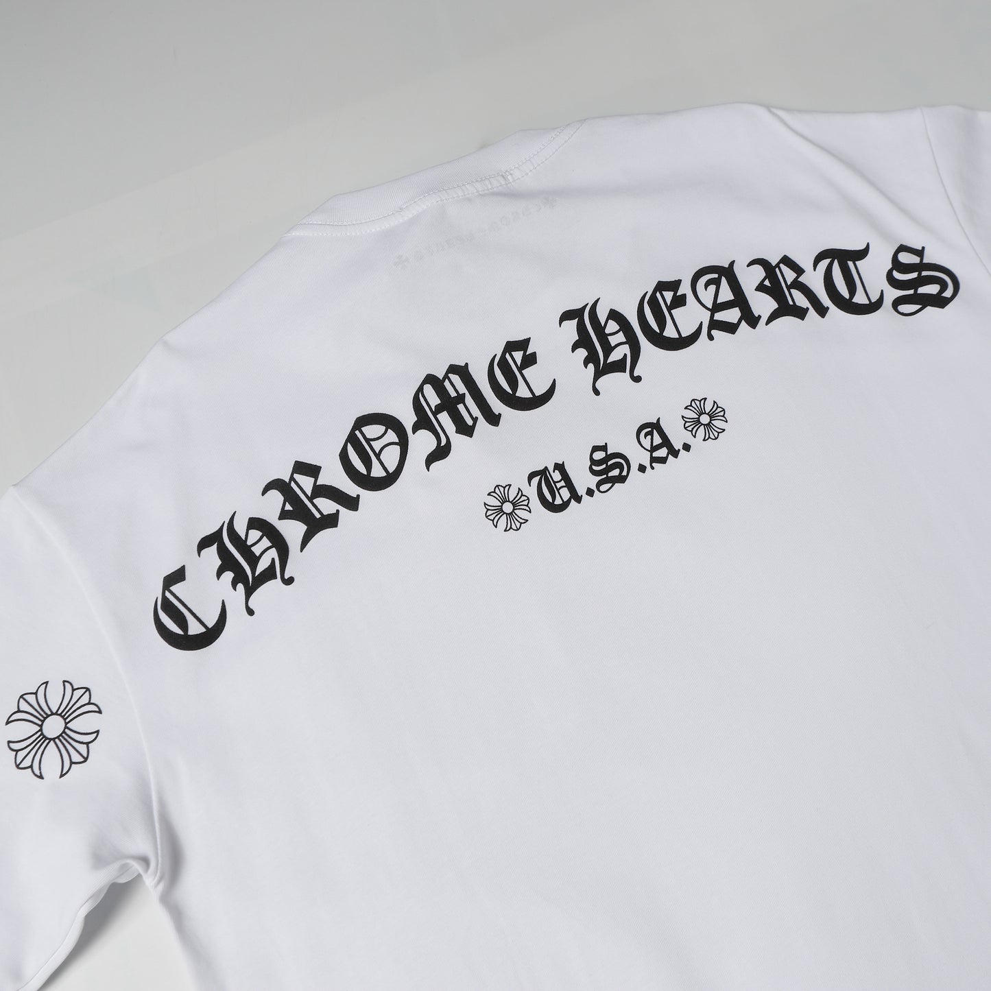 Chrome Hearts Cross & Horseshoe Print Round Neck T-Shirt 2270