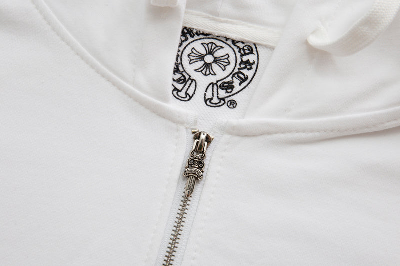 Chrome Hearts Horseshoe Floral Sleeve Zip Up Hoodie 5001