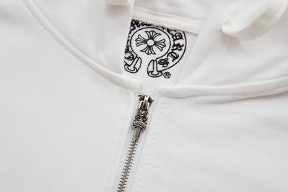 Chrome Hearts Horseshoe Floral Sleeve Zip Up Hoodie 5001