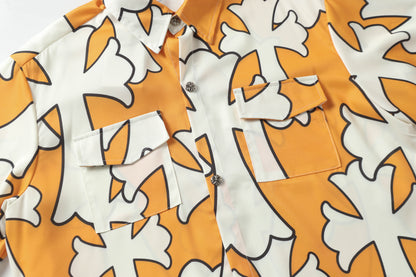 Chrome Hearts Cross short-sleeved casual shirt