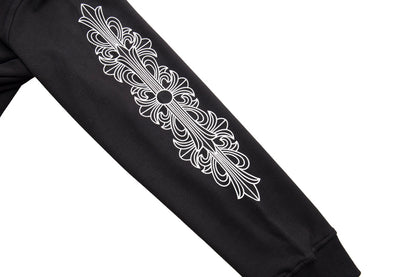 Chrome Hearts Horseshoe Floral Sleeve Zip Up Hoodie 5001