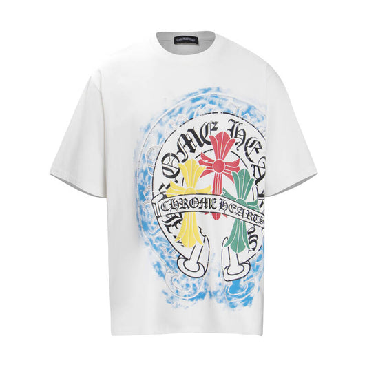 Chrome Hearts Sparkle Cross Artisan Rhinestone T-Shirt 6007