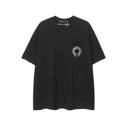 Chrome Hearts Cross & Horseshoe Print Round Neck T-Shirt 2270