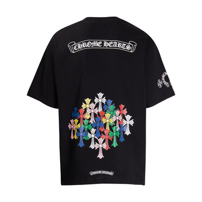 Chrome Hearts Multi-Color Cemetery Cross Short Sleeve T-shirt 6052