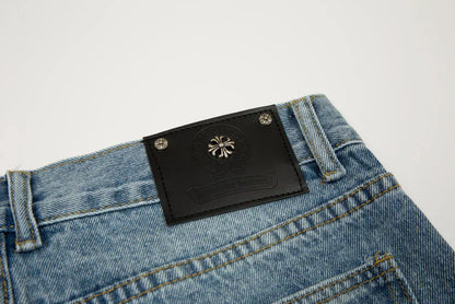 Chrome Hearts Levi's 905 Black Cross Patch Light Blue Jeans