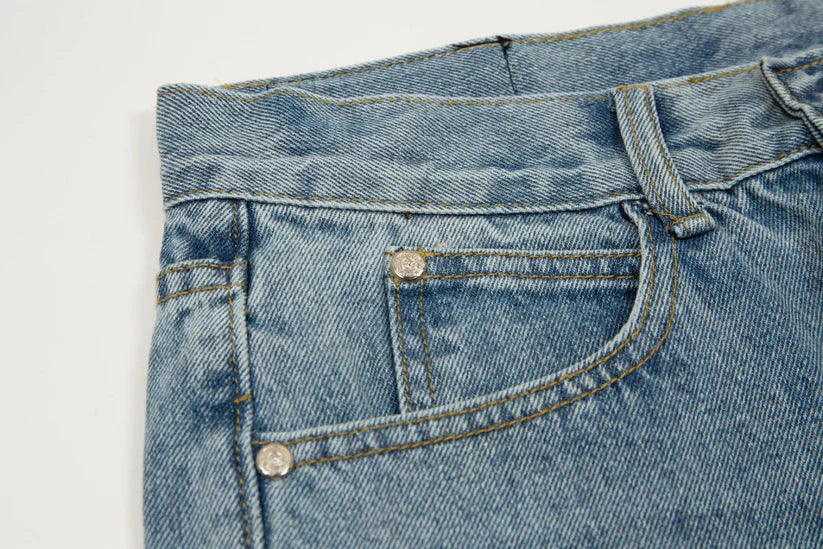 Chrome Hearts Levi's 905 Black Cross Patch Light Blue Jeans