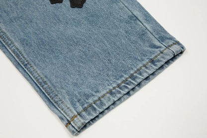 Chrome Hearts Levi's 905 Black Cross Patch Light Blue Jeans